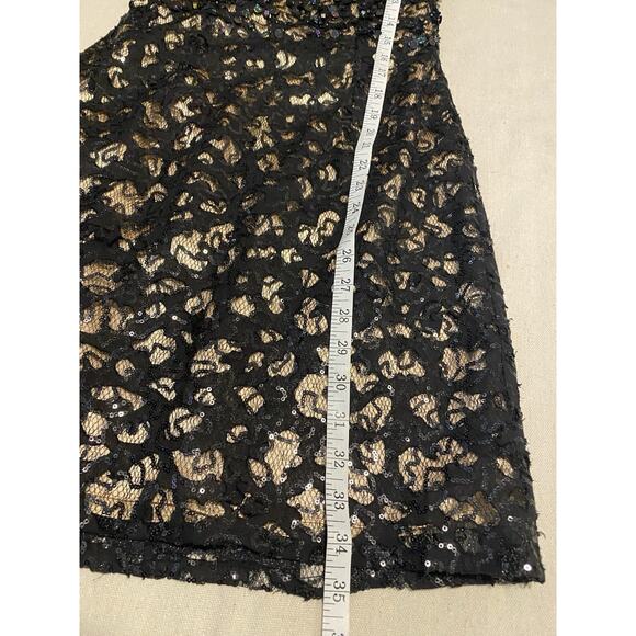 Hannah S Formal Dark Mini Dress Size 4 Sequin Black/Nude Lace Cocktail Party - Picture 10 of 10